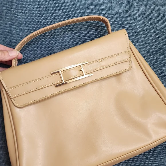 H by Halston Tan Handbag Satchel - Picture 2 of 11